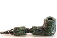 Mr. Brog Canadian Tobacco Pipe - Model No: 304 Golway Army Green Rusticated - Pear Wood Roots - Hand Made
