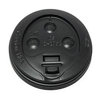 Reclosable Travel Lid Black Dome Lid for 10-20 oz. Paper Hot Cups - 100 pack