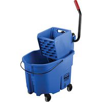 Rubbermaid Commercial WaveBrake 2.0 35 QT Side-Press Mop Bucket and Wringer, Blue (FG758888BLUE)