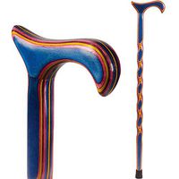 Brazos 37" Twisted Colorwood Derby Walking Cane, Blue, Made in The USA