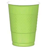 Amscan 43037.53 Plastic Cups 16 oz Party Supplies, One Size, Green