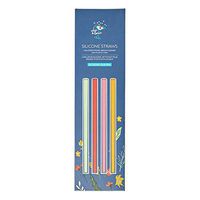 Chic & Tonic Silicone Straws 4 Silicone Straws, Brush Cleanser and Plastic Case