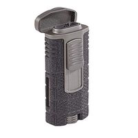 Xikar Tactical Triple Jet Flame Lighter, Engineered for Performance, Removable Pocket Clip, Angled Jet Flames, Ergonomic Metal Body, Black and Gunmetal