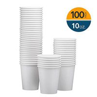 NYHI 100-Pack 10 oz White Paper Disposable Cups – Hot/Cold Beverage Drinking Cup for Water, Juice, Coffee or Tea – Ideal for Water Coolers, Party, or Coffee On the Go’