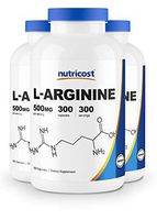 Nutricost L-Arginine 500mg, 300 Capsules (3 Bottles)