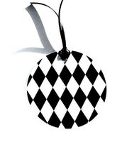 Black and White Diamond Gift Tags with String, Set of 20, Harlequin Pattern for Your Harlequin Party