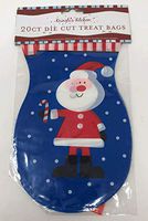 Kringle's Kitchen Die Cut Treat Bags Clear Cello Cellophane Bags, 20 Count (Santa Clause)