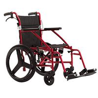 Lightweight Wheelchair Propelled Folding Aluminium Transit Travel Comfort Wheel Chair Portable with Brake, Footrest, Armrest, Healthcare