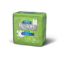 FitRight Restore Adult Briefs with Tabs, Maximum Absorbency, XX-Large, 60"-69", For Adult Incontinence, Comfort and Skin Health, 4 packs of 20 (80 total)