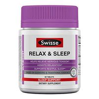 Swisse Ultiboost Relax & Sleep Supplement | Herbal Based Bedtime Sleep Aid | Magnesium, Lemon Balm, Passionflower | 60 Tablets