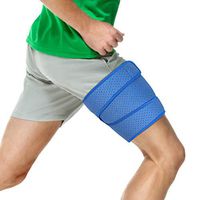 Thigh Support Brace, Hamstring Wrap Compression Sleeve with Anti-Slip Strip Support Thigh Quad Sprains, Tendonitis, Strains, Pulled Muscle Injury Rehab and Recovery, Fits Men and Women (Blue)