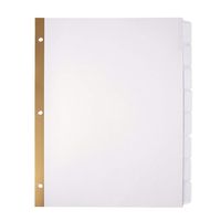 Office Depot Plain Dividers With Tabs And Labels, White, 8-Tab, Pack Of 5 Sets, 11347
