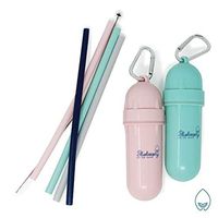 Silicone Straws Drinking Reusable – New Portable Silicone Straws Kit with 4 Different Colors and 1 Clean Brush-BPA Free
