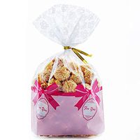 50 Pcs Cellophane Treat Bags Cute Pattern Food Packaging Bag with Gold Twist Ties for Popcorn, Cookie, Candy, Dessert, Snack (7.87 x 11 inch) (Style 1)