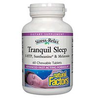 Stress-Relax Chewable Tranquil Sleep by Natural Factors, Sleep Aid, Tropical Fruit Flavor, 60 Tablets (30 Servings)