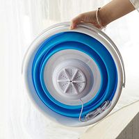 At27clekca Ultrasonic Turbine Washing Machine, USB Portable Mini Laundry Cleaning Machine, 2 in 1 High Frequency Laundry Washer for Travel and Children's Laundry Blue