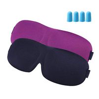 AIVIGO Sleep Mask Pack of 2, Comfortable Eye Mask Blindfold with Adjustable Strap, Eye Cover Sleeping Mask for Women and Men, Black/Purple