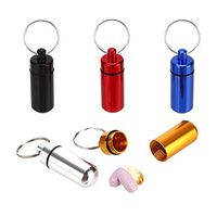 Shintop Waterproof Aluminum Pill Box - Aluminum Outdoors Medicine Bottle Key Ring Miniature Waterproof Small Gallipot First Aid Pill Container Set of 5pcs
