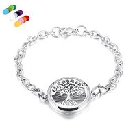constantlife Hypoallergenic Stainless Steel Fashion Fragrancy Diffuser Pendant Chain Bracelet Essential Oil Diffuser Locket Jewelry (0240 Beautiful Tree)