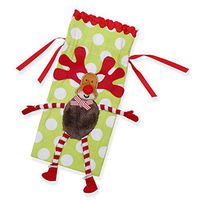 EASYVIEW Gift Storage Organizer or Wrap Ribbons Bows Cards, Reindeer Bottle Cover, Set of 3