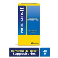 Preparation H Hemorrhoid Symptom Treatment Suppositories, Burning, Itching and Discomfort Relief (48 Count)