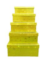 Balloonshop Set of 5 Gold Holographic Heavy Duty Gift Boxes Largest 21 x 13 x 9.5cm (C97)