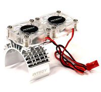 Integy RC Model Hop-ups T8534SILVER Motor Heatsink + Twin Cooling Fan for Traxxas 1/10 Slash 4X4 (6808)