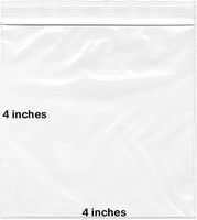 BNY Corner 2 Mil 4x4 Clear Plastic Zip Lock Bags, 4" x 4" Reloc Bag - 100 Counts