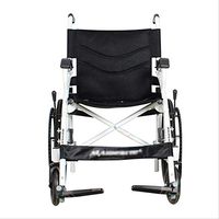 Wheelchair Medical Equipment Self-propelled, Ultra-Light Aluminum Alloy Foldable Portable Transport Travel Mobile Device, Wide Seat, with Handbrake, Black Walker Assist Devices