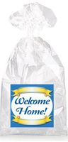 Dark Blue Welcome Home! Party Favor Bags with Ties - 12pack