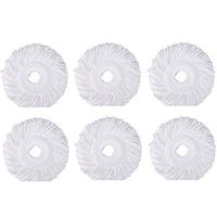 Timagebreze 6Pcs 360° Spin Mop Replacement Head, Round Shape Microfiber Standard Size Mop Head Refill for Mopnado