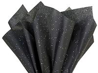 Black Glitter Sparkle Tissue Paper Squares, 10 Sheets, Premium Gift Wrap and Art Supplies for Birthdays, Holidays, or Presents by A1 Bakery Supplies, Large 20 Inch x 30 Inch HIGH Quality Made in USA