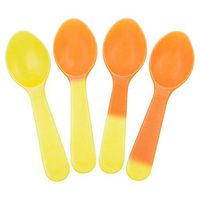 Frozen Dessert Supplies 3 Inch Mini Tasting Color Changing Spoons Yellow to Orange - Colorful Plastic Spoons - Made in USA! 25 Count