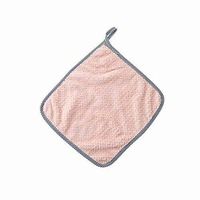 Light Pink(10 Pcs) Hangable Small Fresh Coral Towel Kitchen Rag Towel Lint Absorbent Cleaning Cloth