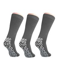Pack of 3 Pairs - XXXL Non-Skid Bariatric Extra Wide Slipper Socks for People with Swollen feet, Diabetes & Edema (Grey)