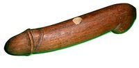 Penis Peace Pipe 12" Long Dong Wood Statue Dark Brown Color for Smoking Tobacco