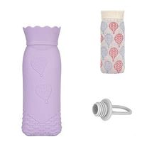 Microwave Heating Bottle Environmental Silicone Transparent Hot Water Bag with Knit Cover, Hot & Cold Therapies - Gift for Birthday, Christmas, Valentine's Day, Gift Exchange Party