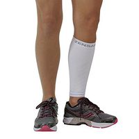 Zensah Calf/Shin Splint Compression Sleeve (singe sleeve), White, X-Small/Small
