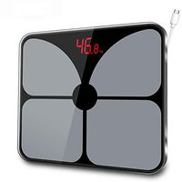 Digital Body Weight Scale USB Charging Bathroom Proportions Backlit Glass Display and Weight Measures,Load-Bearing 400 Lbs,Black