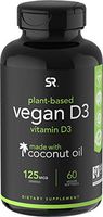 Vegan Vitamin D3 (5000iu/125mcg) Enhanced with Coconut Oil for Better Absorption ~ Bone, Joint and Immune System Support ~ Non-GMO & Gluten Free (60 Veggie-Softgels)