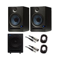 PreSonus Eris E8 Monitors PAIR with Temblor T10 Subwoofer and Cables Bundle