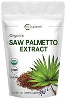 Sustainably US Grown, Organic Saw Palmetto Powder, 4 Ounce, Healthy Urination Frequency and Flow Supplement, Non-GMO and Vegan Friendly