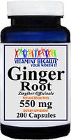 Ginger Root Natural Whole Herb 550mg Capsules - Nausea/Inflammation/Immune System