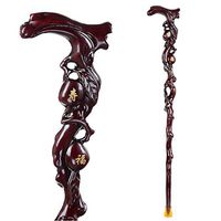 ALXDR Natural Hardwood Walking Sticks with Derby Handle Massage Function Non-Slip Walker Assisting Unisex Rosewood Cane Affordable Noble Gift,Redwood,L