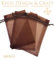 500 Pcs Brown 3x4 Sheer Drawstring Organza Bags Jewelry Pouches Wedding Party Favor Gift Bags Gift Bags Candy Bags [Kyezi Design and Craft]
