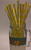 YELLOW Candy Striped, Vintage Paper Drinking Straws100 count - TWILIGHT PARTIES