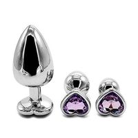 WENWING 3PCS Amal Beads Crystal Jewelry Heart Shaped Rhinestone Amal Plug for Couples Shower Enema Six Toys