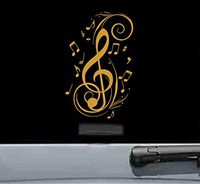 JS Artworks Treble Clef Music Notes Vinyl Decal Sticker (Gold)
