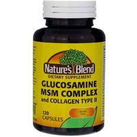 Nature's Blend Glucosamine MSM Complex + Collagen Type II Capsules, 120 Ct (4 Pack)