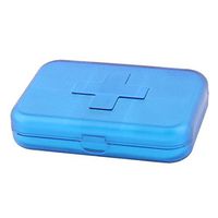 uxcell Plastic Rectangle 6 Slots Capsule Storage Box Organizer Clear Blue